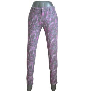 Calvin Klein Allover Watercolor Print Jeggings Dahlia Size 0